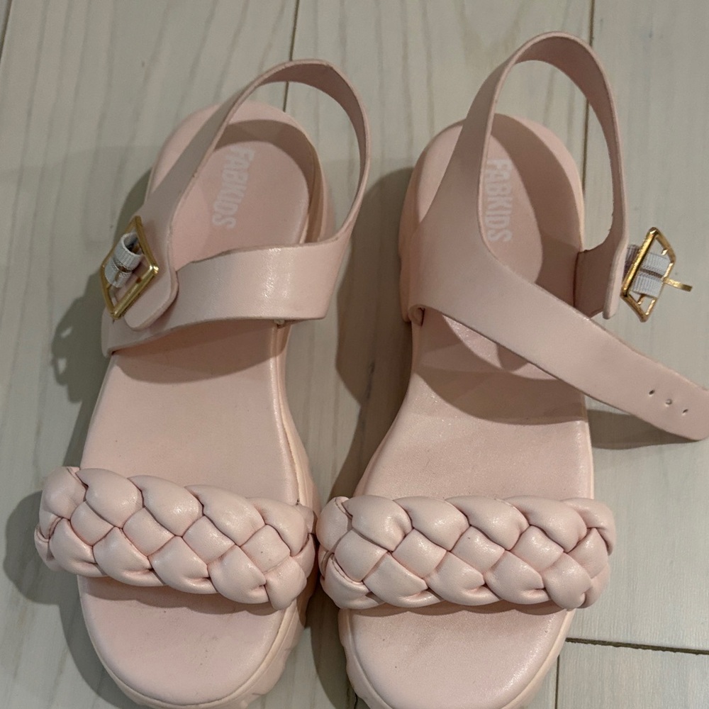 Girls’ Pink Braided Sandals